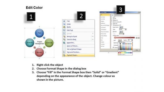 Process Diagram Chart With 4 Spherical Stages PowerPoint Templates