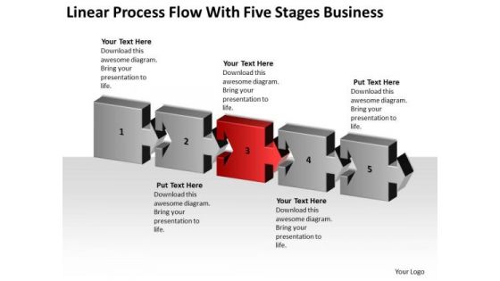 Process Flow With Five Stages Business Ppt Marketing Plan For Small PowerPoint Slides