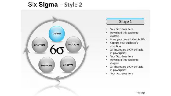 Process Flowchart Diagram Six Sigma Ppt Slides