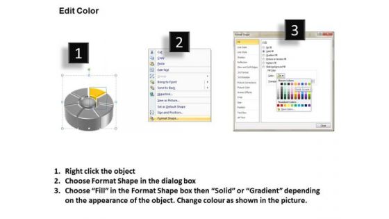 Process Model With Pie Donut Diagram 7 Stages Import Export Business Plan PowerPoint Slides