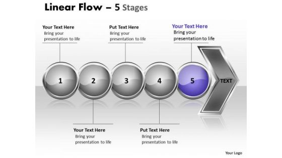 Process Ppt Collinear Representation Of 5 Concepts Business Communication PowerPoint 6 Design