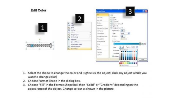 Process Ppt Template Seriate Representation Of 12 Shapes Arrows PowerPoint 4 Design