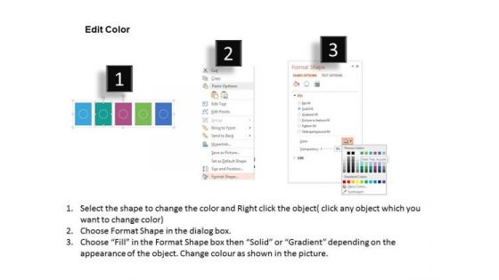 Process Steps In Linear Flow Presentation Template