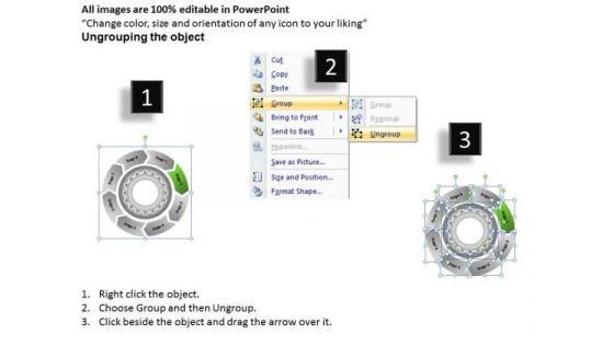 Process With Gears And Circular Arrows 8 Stages Business Plan Forms PowerPoint Slides