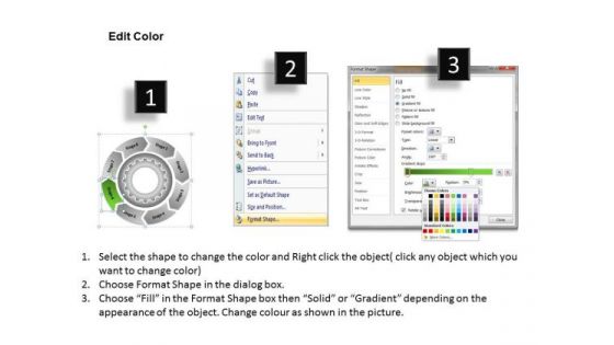 Process With Gears And Circular Arrows 8 Stages Catering Business Plan PowerPoint Slides
