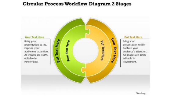 Process Workflow Diagram 2 Stages Sample Business Plan Template PowerPoint Templates