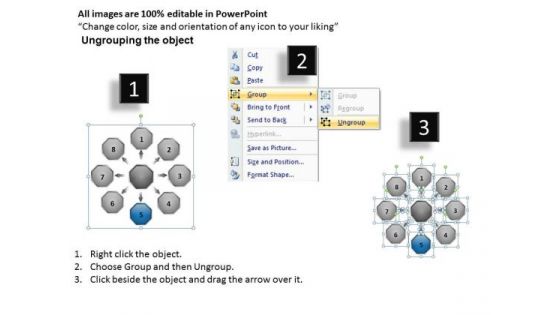 Processes In Single Presentation Relative Circular Flow Arrow Network PowerPoint Templates