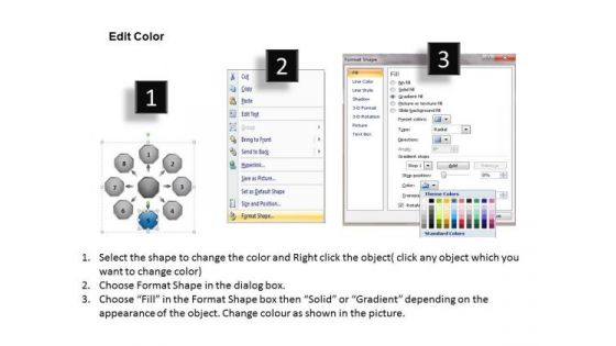 Processes In Single Presentation Relative Circular Flow Arrow Network PowerPoint Templates