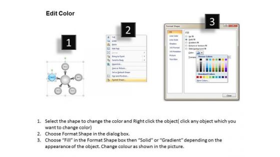 Processes In Single Slide 5 Text Boxes Chart Circular Flow PowerPoint Templates