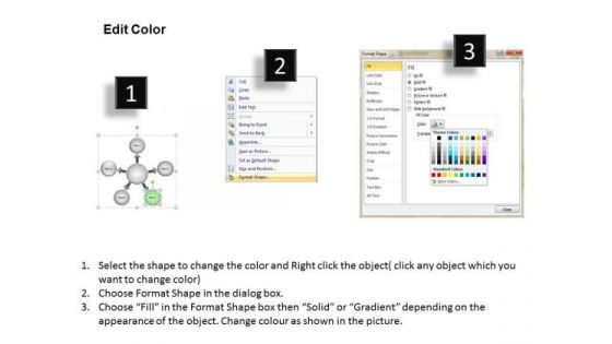 Processes In Single Slide 5 Text Boxes Cycle Circular Flow PowerPoint Templates