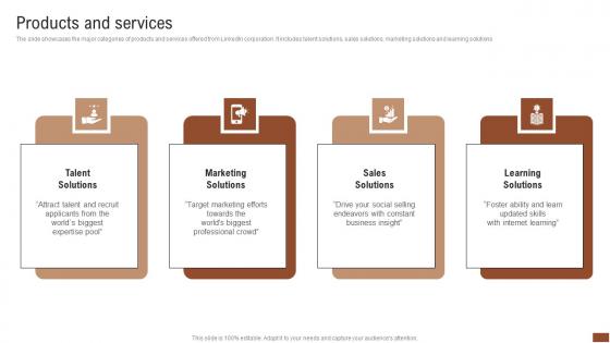 Products And Services Talent Recruitment Company Outline Microsoft Pdf