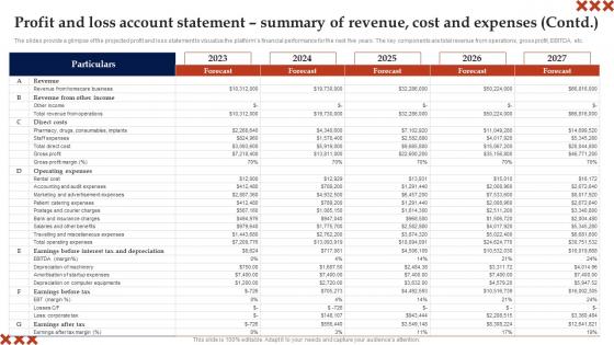 Profit And Loss Account Statement Summary Of In Home Care Business Plan Topics Pdf