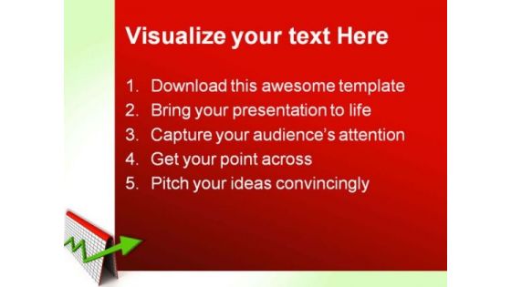 Profit Graph With Green Arrow Business PowerPoint Themes And PowerPoint Slides 0811