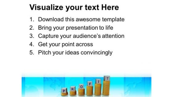 Profit On Stack Of Dollar Coins Business PowerPoint Templates Ppt Backgrounds For Slides 0113