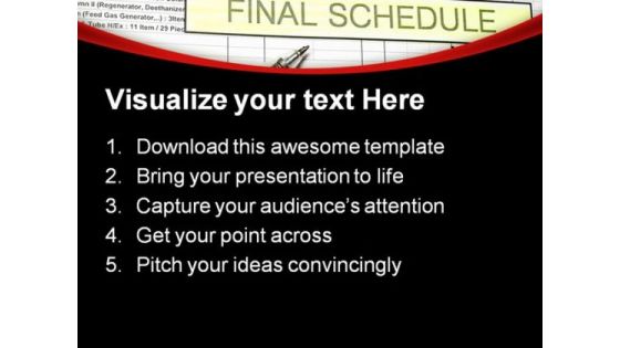 Project Final Schedule Business PowerPoint Templates And PowerPoint Backgrounds 0711