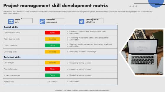 Project Management Skill Development Matrix Inspiration Pdf