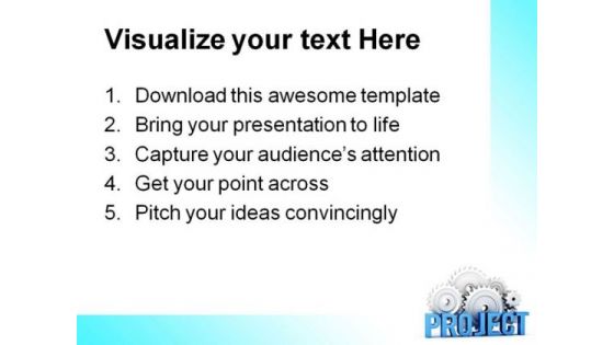 Project With Cogs Business PowerPoint Themes And PowerPoint Slides 0511