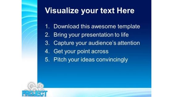 Project Word With Cogs In Back Industrial PowerPoint Templates And PowerPoint Themes 0512