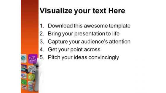 Projected Touch Screen Technology PowerPoint Backgrounds And Templates 0111