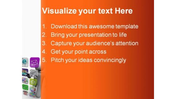 Projected Touch Screen Technology PowerPoint Backgrounds And Templates 0111