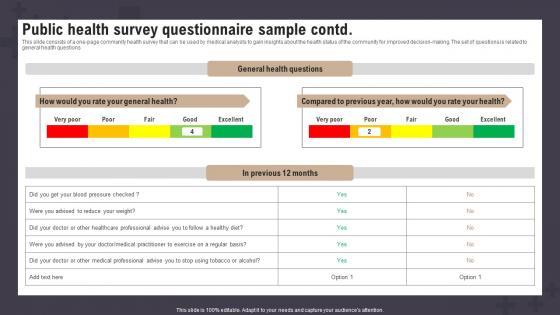 Public Health Survey Questionnaire Sample Survey Ss