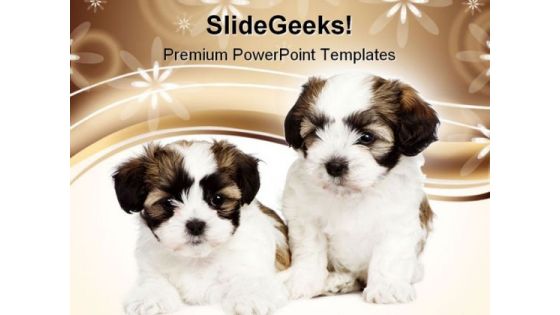 Puppy Dogs Animals PowerPoint Templates And PowerPoint Backgrounds 0611