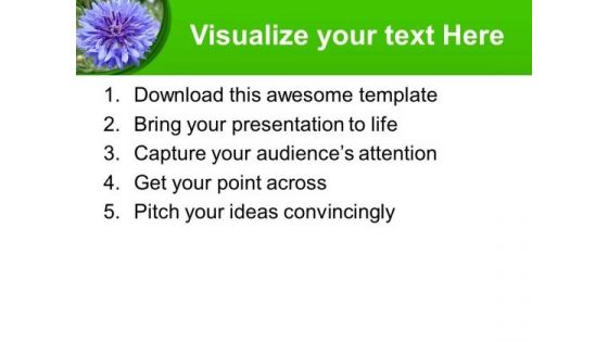 Purple Flower With Green Background PowerPoint Templates Ppt Backgrounds For Slides 0613