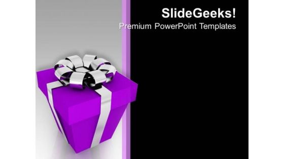 Purple Gift Box Christmas Festival Peace PowerPoint Templates Ppt Backgrounds For Slides 1212