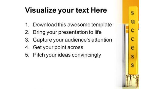 Pushing For Success Business PowerPoint Templates And PowerPoint Backgrounds 0311
