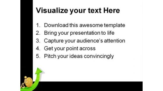 Pushing Gold Dollar Coin Up Business PowerPoint Themes And PowerPoint Slides 0411