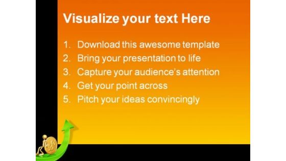 Pushing Gold Dollar Coin Up Business PowerPoint Themes And PowerPoint Slides 0411