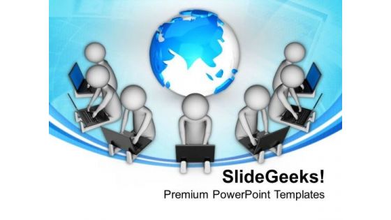 Put Global Connection For Team Benifit PowerPoint Templates Ppt Backgrounds For Slides 0713