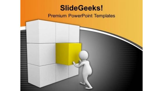 Put Last Cube Of Solution PowerPoint Templates Ppt Backgrounds For Slides 0713