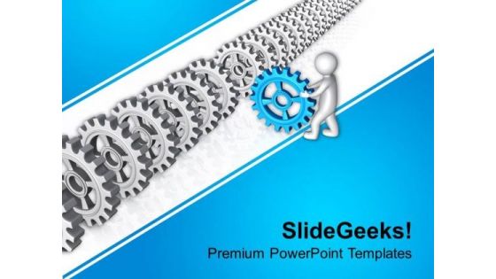 Put Right Gear In Right Place Business Concept PowerPoint Templates Ppt Backgrounds For Slides 0713