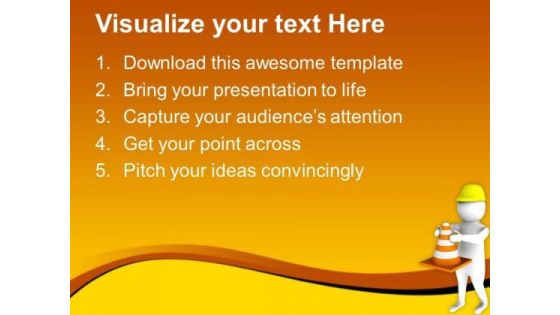 Put Some Warning Signs For Road Construction PowerPoint Templates Ppt Backgrounds For Slides 0713