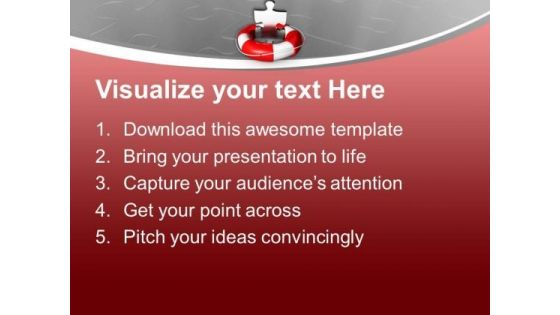 Puzzle And Lifesaver Business PowerPoint Templates Ppt Backgrounds For Slides 0313