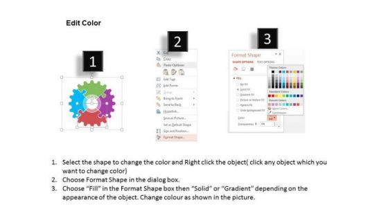 Puzzle Gear Infographic For Planning Process PowerPoint Templates