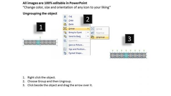Puzzle Linear Flow Process 8 Stages Chart PowerPoint Templates