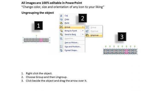 Puzzle Linear Flow Process 8 Stages Charts Office PowerPoint Templates