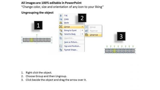 Puzzle Linear Flow Process 8 Stages Flowchart Examples PowerPoint Slides