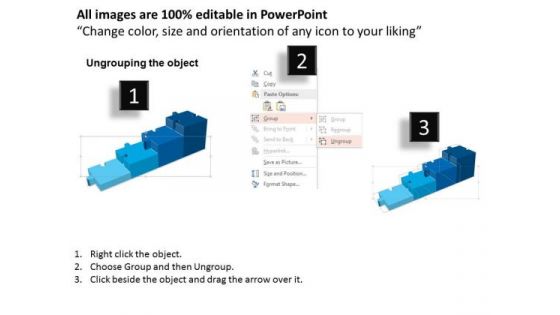 Puzzle Pieces In Bar Graph Shape For Result Growth Presentation Template