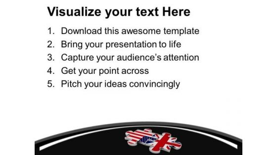 Puzzle Pieces Us And Kingdom Flag PowerPoint Templates Ppt Backgrounds For Slides 0413