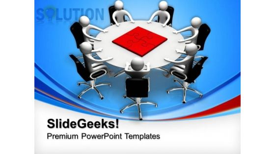 Puzzle Solution Meeting Business PowerPoint Templates And PowerPoint Themes 0612