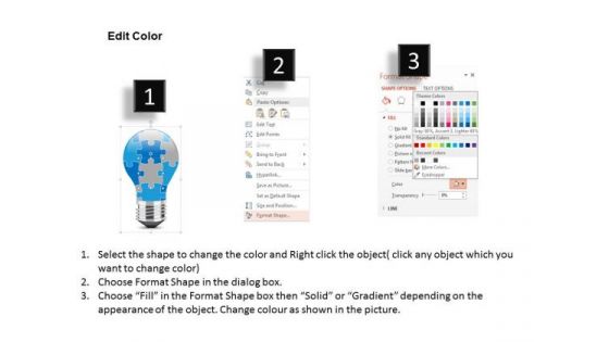 Puzzle Style Bulb For Idea Generation Presentation Template