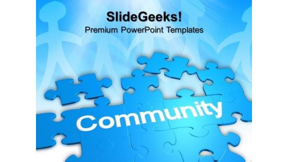 Puzzle With The Word Community Business PowerPoint Templates And PowerPoint Themes 0912