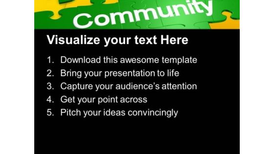 Puzzle With The Word Community Design PowerPoint Templates And PowerPoint Themes 1012