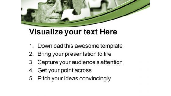 Puzzles With Dollar Money PowerPoint Themes And PowerPoint Slides 0711