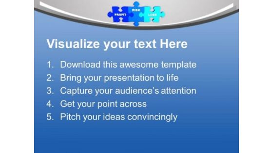 Puzzles With Profit Risk And Loss Business PowerPoint Templates Ppt Backgrounds For Slides 0313