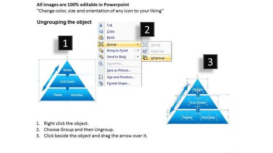 Pyramid Diagram Of Goals Editable PowerPoint Templates