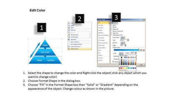 Pyramid Diagram Of Goals Editable PowerPoint Templates